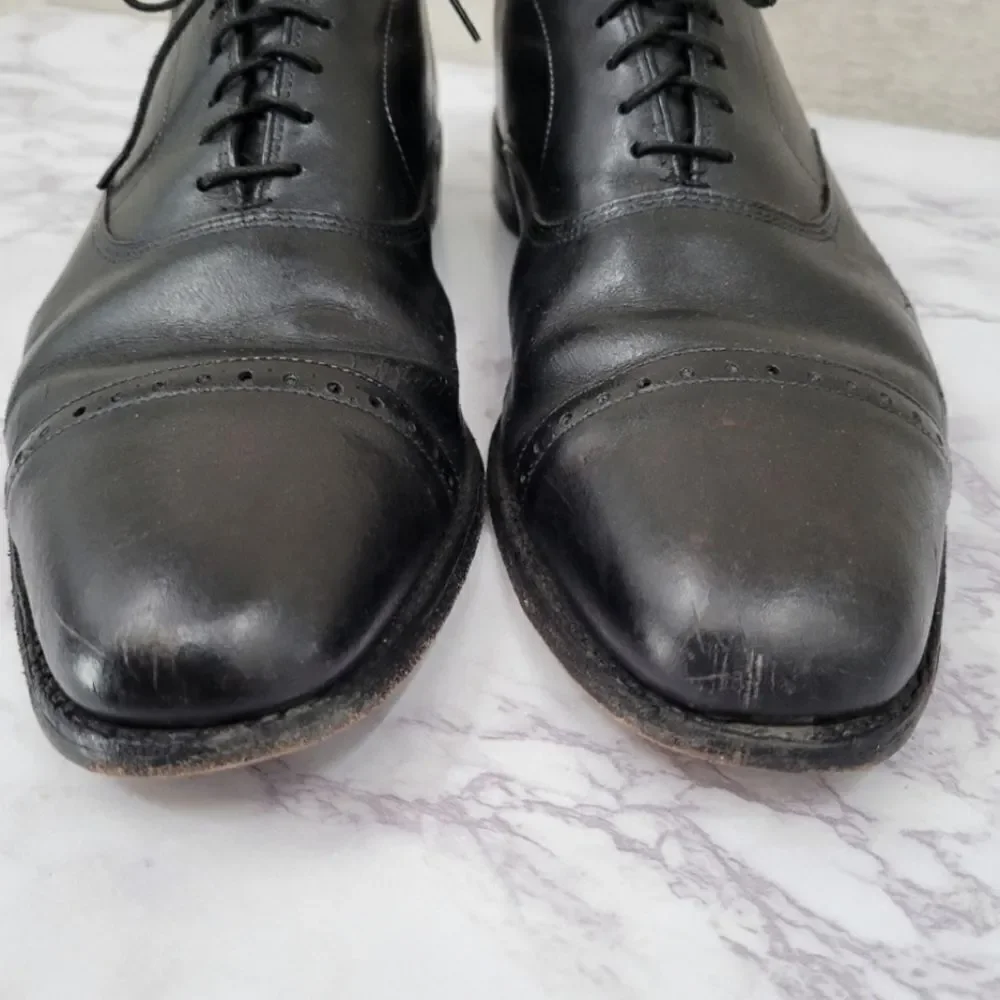 Allen Edmonds Byron Men's Size 13 Black Leather Dress Shoes Lace Up